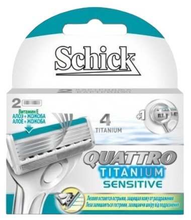 Сменные лезвия Schick Quattro Titanium Sensitive (фото modal 1)