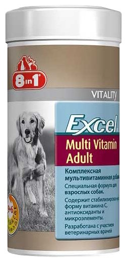 Добавка в корм 8 In 1 Excel Multi Vitamin Adult для взрослых собак, (фото modal 1)