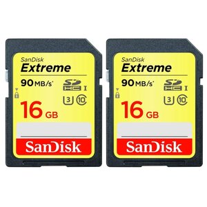 Карта памяти SanDisk Extreme SDHC UHS Class 3 90MB/s 2x16GB (фото modal nav 1)