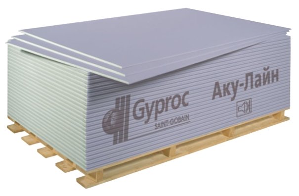 Гипсокартонный лист (ГКЛ) Gyproc Аку-Лайн звукозащитный 3000х1200х12.5мм (фото modal 1)