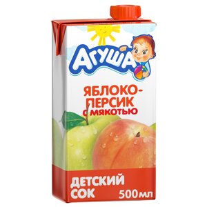 Сок Агуша Яблоко-персик с мякотью, c 3 лет (фото modal nav 2)