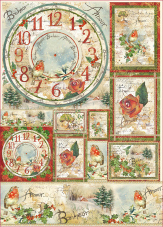 Декупажная карта Stamperia Рождественские цветы и поэзия (фото modal 1)