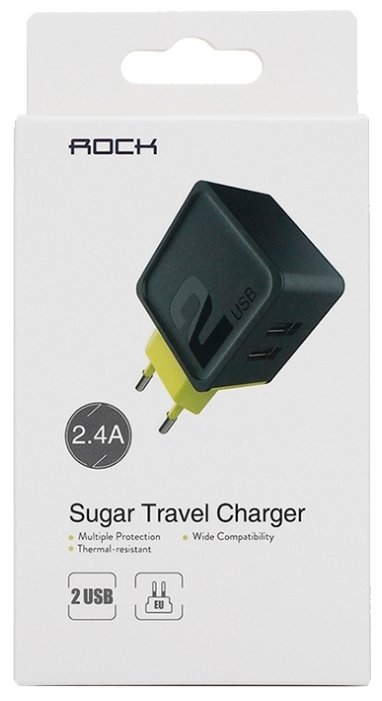 Сетевая зарядка Rock Sugar Travel Charger 2 USB (фото modal 5)