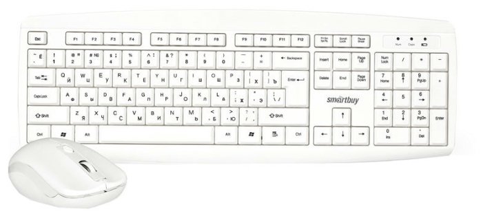 Клавиатура и мышь SmartBuy SBC-212332AG-W White USB (фото modal 1)