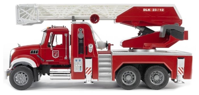 Пожарный автомобиль Bruder Mack с выдвижной лестницей и помпой (02-821) 1:16 65 см (фото modal 2)