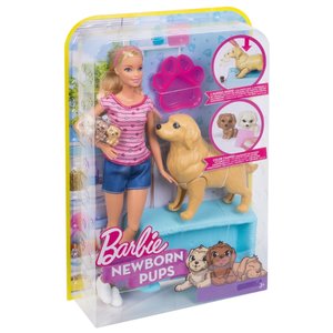 Кукла Barbie и собака с новорожденными щенками, 29 см, FDD43 (фото modal nav 11)