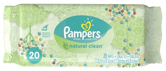 Влажные салфетки Pampers Natural Clean (фото modal 1)
