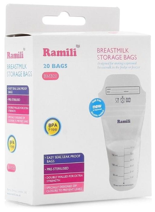 Ramili Baby Пакеты для хранения грудного молока Breastmilk Storage Bags BMB20 (фото modal 2)