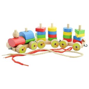 Каталка-игрушка Игрушки из дерева Паровозик (Д163) (фото modal nav 1)