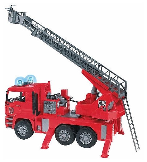 Пожарный автомобиль Bruder MAN с лестницей и помпой (02-771) 1:16 47 см (фото modal 3)