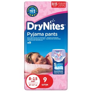 Huggies трусики DryNites для девочек 8-15 (27-57 кг) 9 шт. (фото modal nav 1)