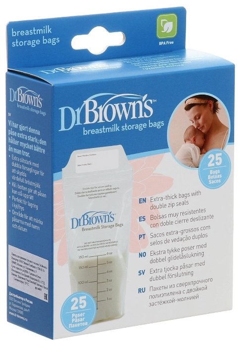 Dr. Brown's Пакеты для хранения грудного молока 180 мл (фото modal 1)