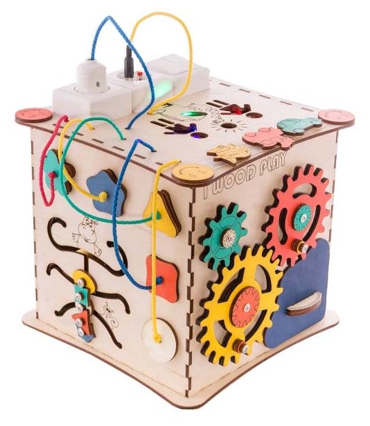 Развивающая игрушка IWOODPLAY Бизикуб с блоком электрики (фото modal 2)