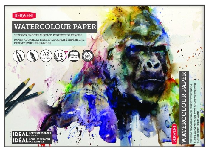 Альбом для акварельных карандашей Derwent Watercolour Pads 59.4 х 42 см (A2), 300 г/м², 12 л. (фото modal 1)