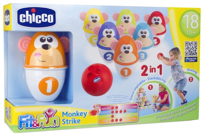 Игровой центр Chicco Fit&Fun Боулинг Monkey strike (5228) (фото modal 4)