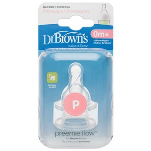 Соска Dr. Brown's Preemie Flow cиликоновая для недоношенных детей с узким горлом 0м+ 2шт (фото modal nav 2)