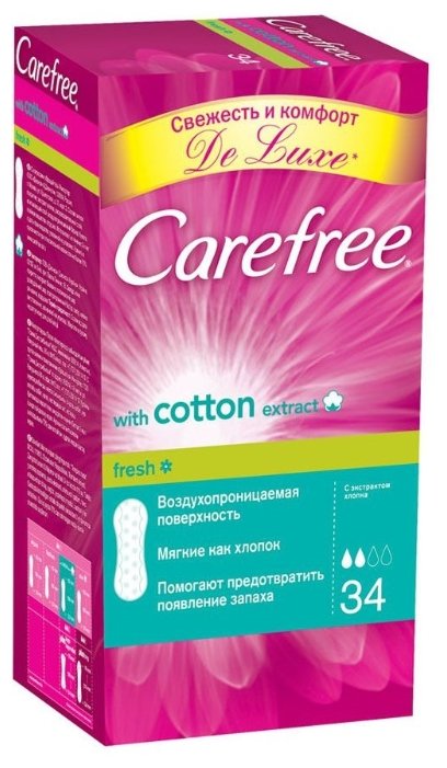 Carefree прокладки ежедневные Cotton extract Fresh (фото modal 4)