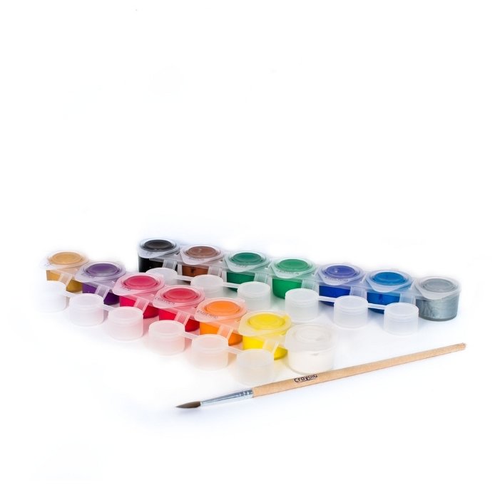 Crayola Темперные краски 14 цветов, с кистью (3978) (фото modal 1)