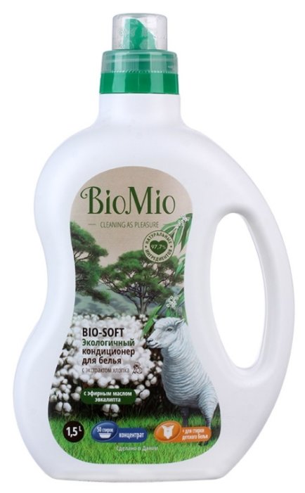 Кондиционер для белья BIO-SOFT с эфирным маслом эвкалипта и экстрактом хлопка BioMio (фото modal 1)