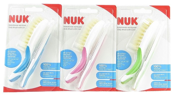 Набор расчесок NUK Baby Brush & Comb цвет в ассортименте (фото modal 2)