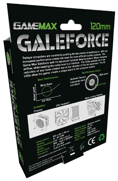 Система охлаждения для корпуса GameMax Galeforce 32 x Green LED (фото modal 5)