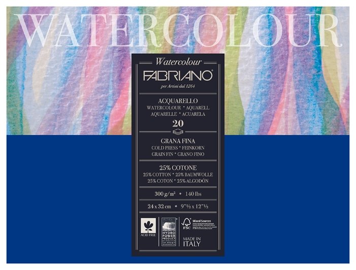 Альбом для акварели Fabriano Watercolour 24 х 32 см, 300 г/м², 20 л. (фото modal 1)