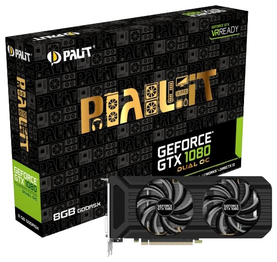 Видеокарта Palit GeForce GTX 1080 1620Mhz PCI-E 3.0 8192Mb 10000Mhz 256 bit DVI HDMI HDCP Dual OC (фото modal 5)