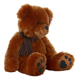 Мягкая игрушка Aurora Медведь тёмно-коричневый с коричневым бантиком 70 см (фото modal nav 6)