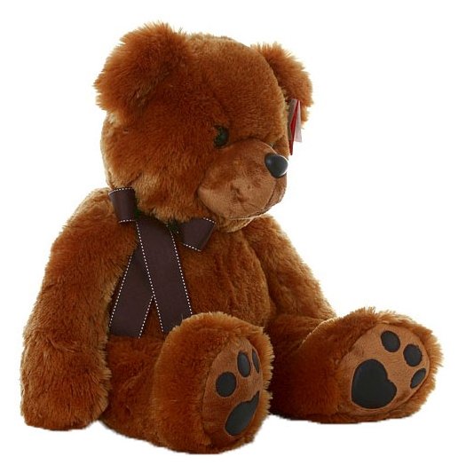 Мягкая игрушка Aurora Медведь тёмно-коричневый с коричневым бантиком 70 см (фото modal 6)