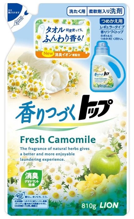 Жидкость для стирки Lion Top Fresh аромат ромашки и зеленого яблока (Япония) (фото modal 3)