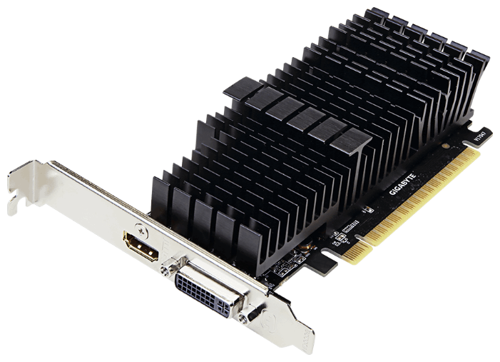 Видеокарта GIGABYTE GeForce GT 710 954Mhz PCI-E 2.0 2048Mb 5010Mhz 64 bit DVI HDMI HDCP Silent (фото modal 2)