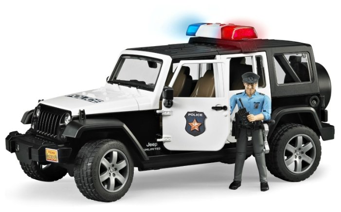 Внедорожник Bruder Jeep Wrangler Unlimited Rubicon Полиция, с фигуркой (02-526) 1:16 31 см (фото modal 2)