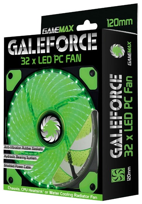 Система охлаждения для корпуса GameMax Galeforce 32 x Green LED (фото modal 4)