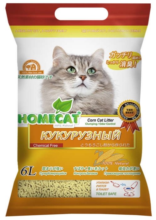 Наполнитель Homecat Эколайн Кукурузный (6 л) (фото modal 1)