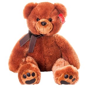 Мягкая игрушка Aurora Медведь тёмно-коричневый с коричневым бантиком 70 см (фото modal nav 1)
