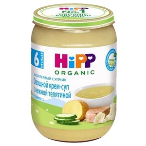 Пюре HiPP овощной крем-суп с нежной телятиной (с 6 месяцев) 190 г, 1 шт (фото modal nav 1)