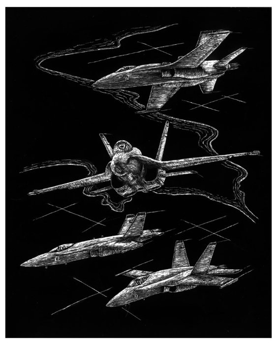Гравюра Royal & Langnickel Реактивные самолеты (SILF25) серебристая основа (фото modal 1)