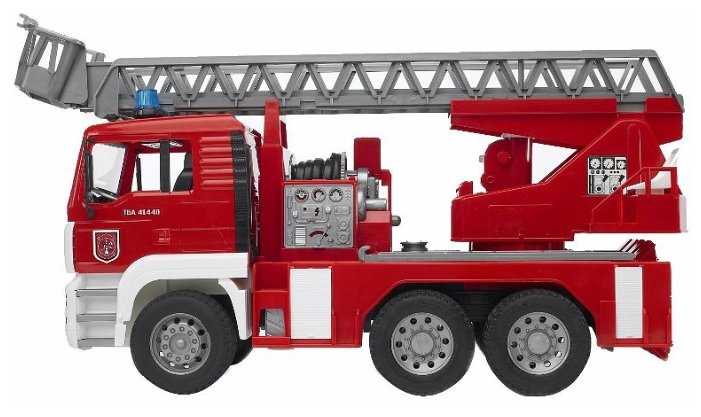 Пожарный автомобиль Bruder MAN с лестницей и помпой (02-771) 1:16 47 см (фото modal 2)