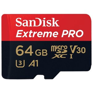Карта памяти SanDisk Extreme Pro microSDXC Class 10 UHS Class 3 V30 A1 100MB/s 64GB + SD adapter (фото modal nav 1)