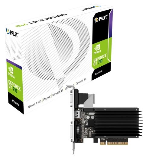 Видеокарта Palit GeForce GT 710 954Mhz PCI-E 2.0 2048Mb 1600Mhz 64 bit DVI HDMI HDCP Silent (фото modal 4)
