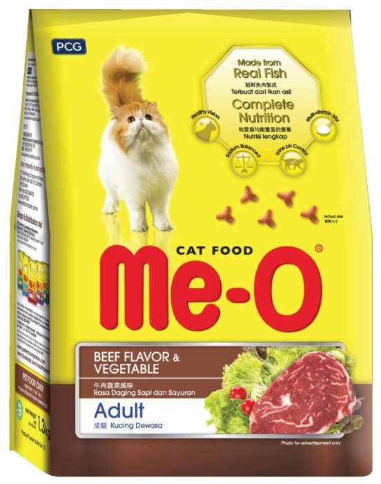 Корм для кошек Me-O Сухой корм - Говядина с овощами (фото modal 1)