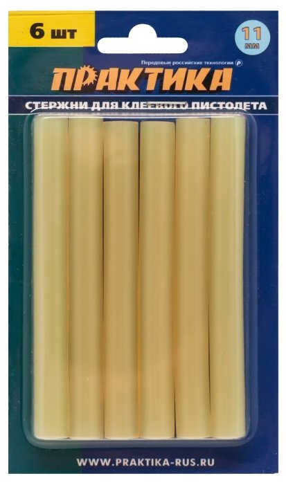 Стержни ПРАКТИКА Клеевые стержни 11x100 мм, 6 шт (фото modal 1)