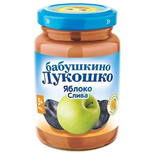 Пюре Бабушкино Лукошко яблоко-слива (с 5 месяцев) 200 г, 1 шт. (фото modal nav 1)