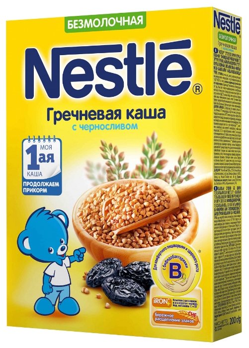 Каша Nestlé безмолочная гречневая с черносливом (с 4 месяцев) 200 г (фото modal 1)