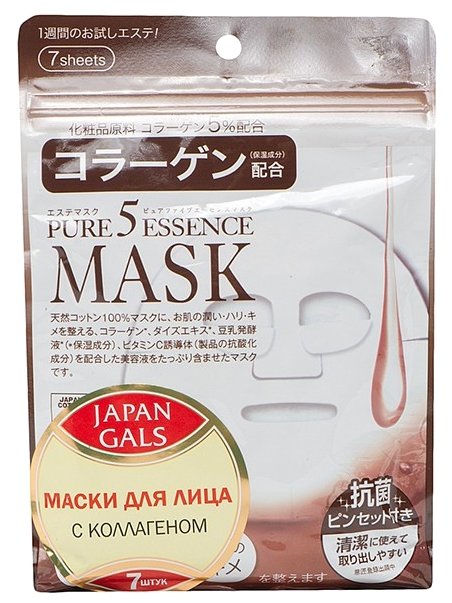 Japan Gals маска Pure 5 Essence с коллагеном (фото modal 1)