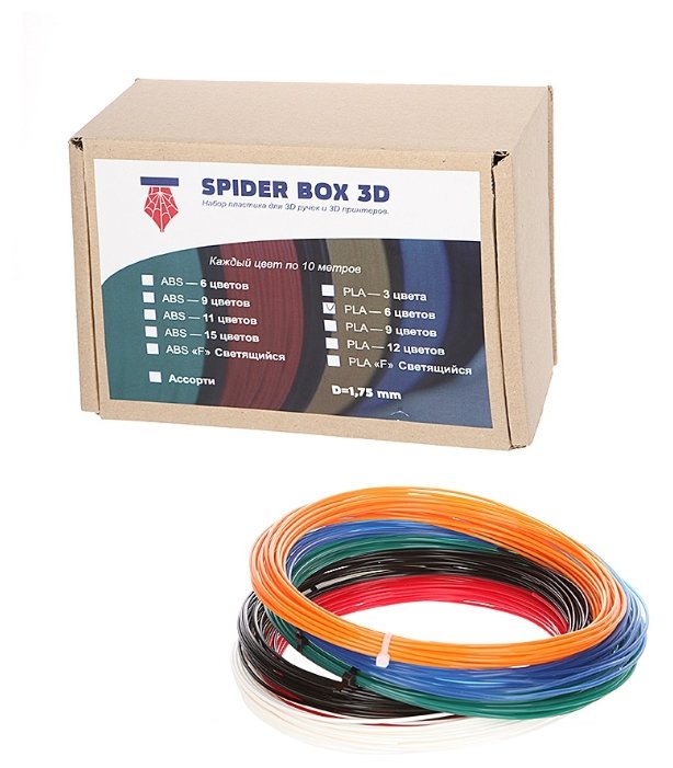 PLA пруток Spider Box 1.75 мм 6 цветов (фото modal 1)
