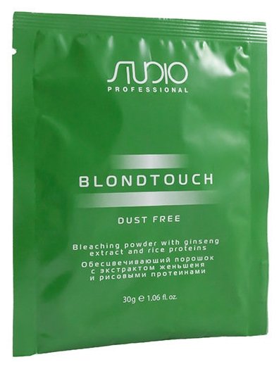Kapous Professional Studio Professional Dust Free Обесцвечивающий порошок с экстрактом женьшеня и рисовыми протеинами Blondtouch (фото modal 1)