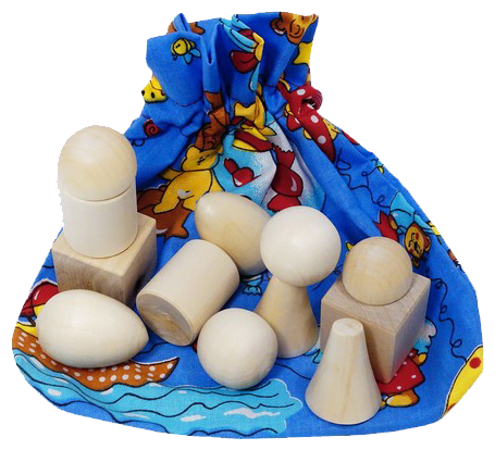 Развивающая игрушка RNToys Волшебный мешочек - геометрический 12 предметов (фото modal 1)