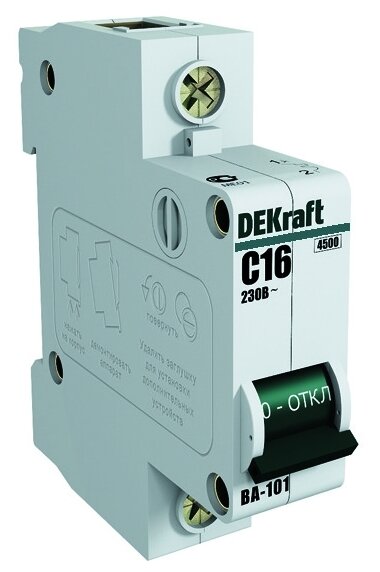 Автоматический выключатель DEKraft ВА-101 1P (B) 4,5kA (фото modal 1)