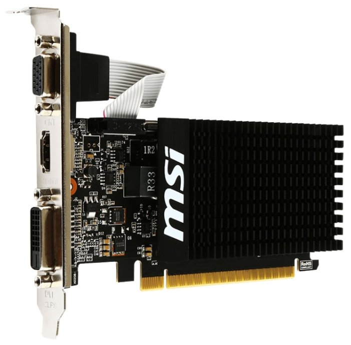 Видеокарта MSI GeForce GT 710 954MHz PCI-E 2.0 2048MB 1600MHz 64 bit DVI HDMI HDCP Silent (фото modal 2)